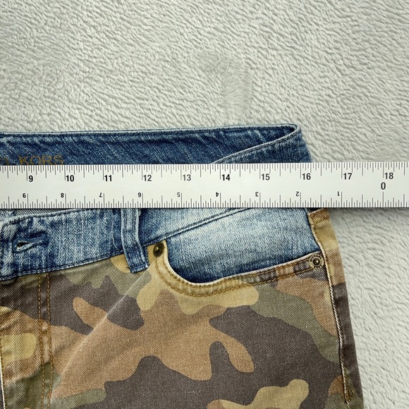 Michael Kors Camo Skinny Jeans Women's Patch Pocket Denim Size 8 - Picture 4 of 9